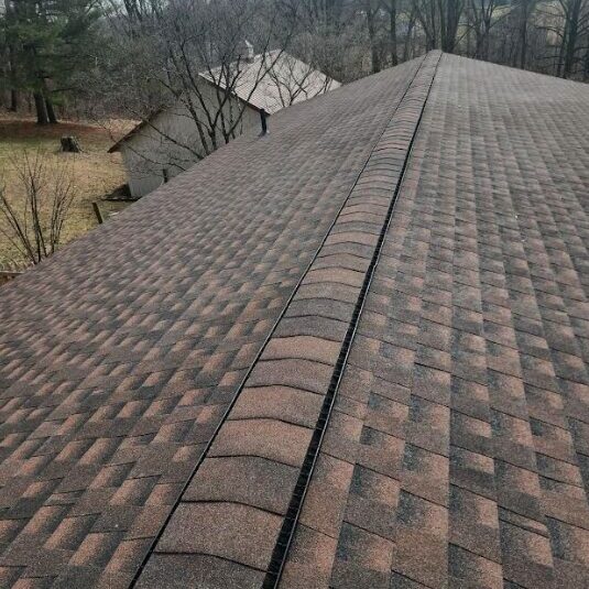 New brown shingle roof on a home in harford county md