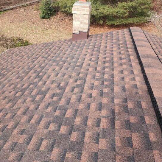 New roof and chimney flashing