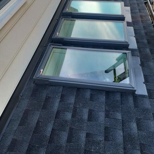 sky lights on a roof